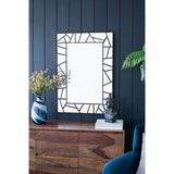 28" Black Metal And Glass Mosaic Framed Accent Mirror - Homeroots - Flyclothing LLC