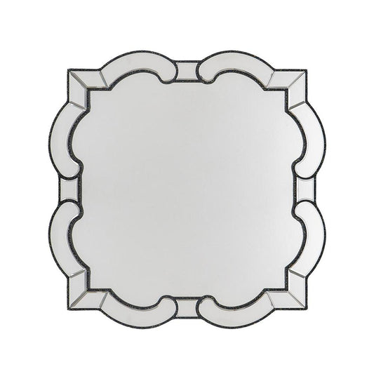 32" Clear Scalloped Glass Framed Accent Mirror