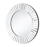 24" Clear Round Beveled Glass Framed Accent Mirror - Homeroots