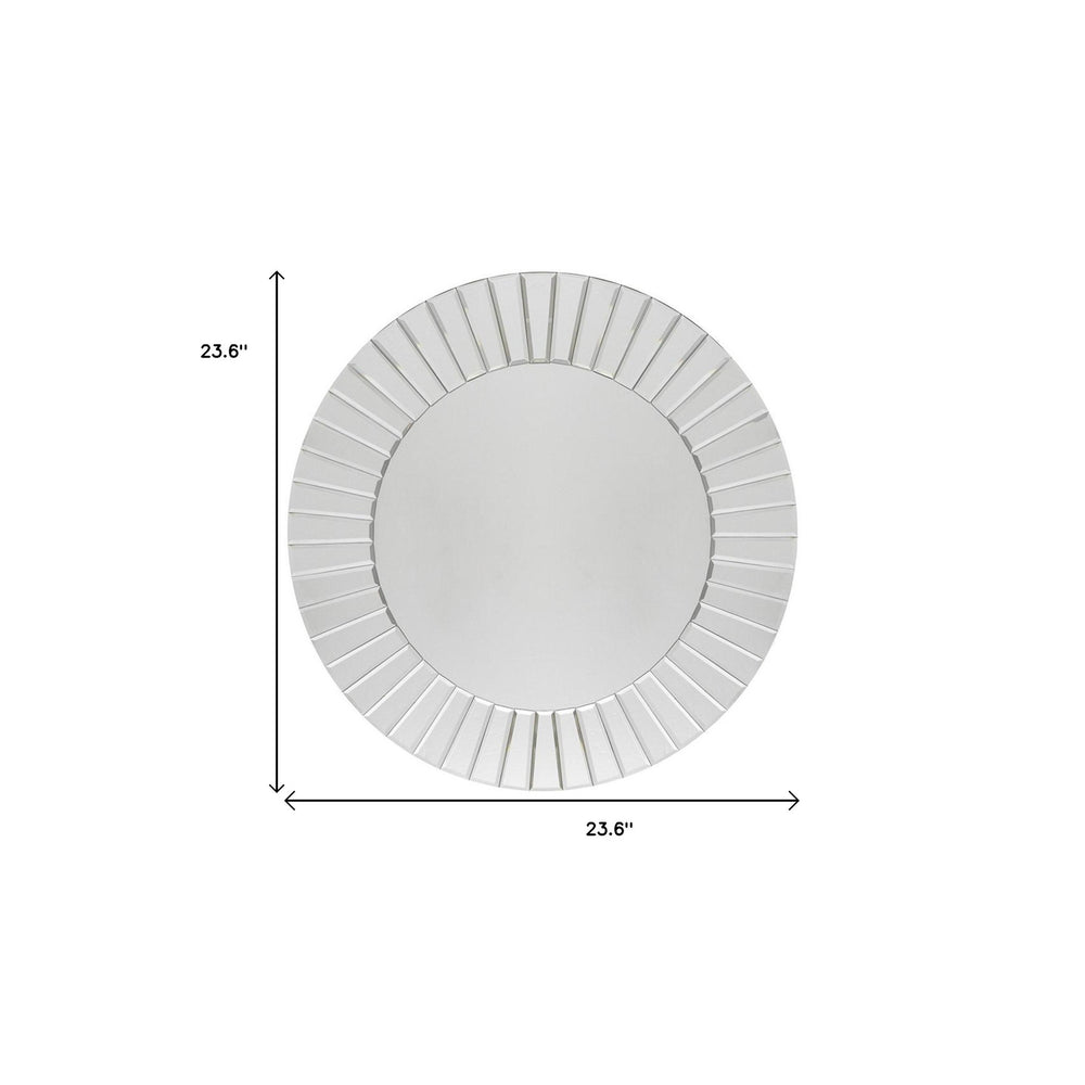 24" Clear Round Beveled Glass Framed Accent Mirror - Homeroots - Flyclothing LLC