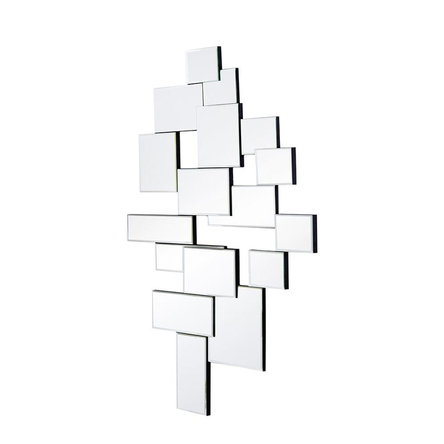 30" Clear Abstract Glass Contemporary Panels Unframed Accent Mirror - Homeroots - Flyclothing LLC
