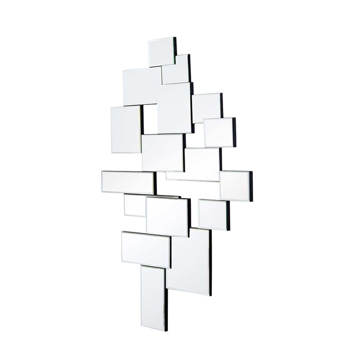 30" Clear Abstract Glass Contemporary Panels Unframed Accent Mirror - Homeroots - Flyclothing LLC