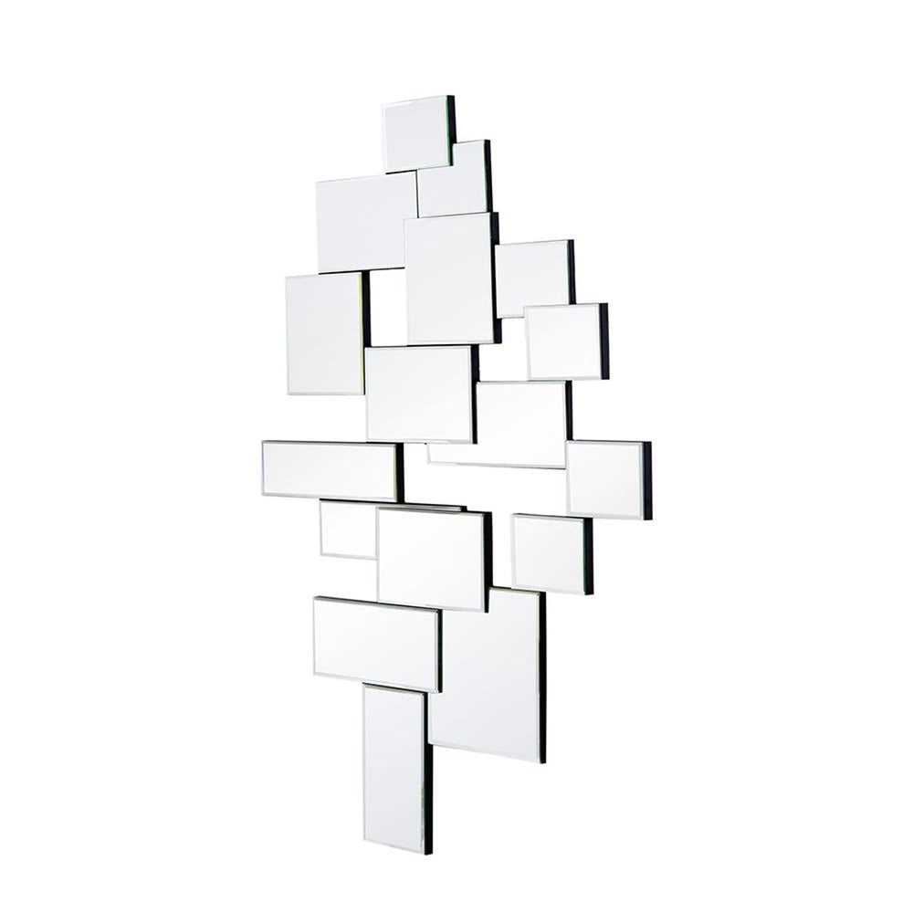 30" Clear Abstract Glass Contemporary Panels Unframed Accent Mirror - Homeroots - Flyclothing LLC