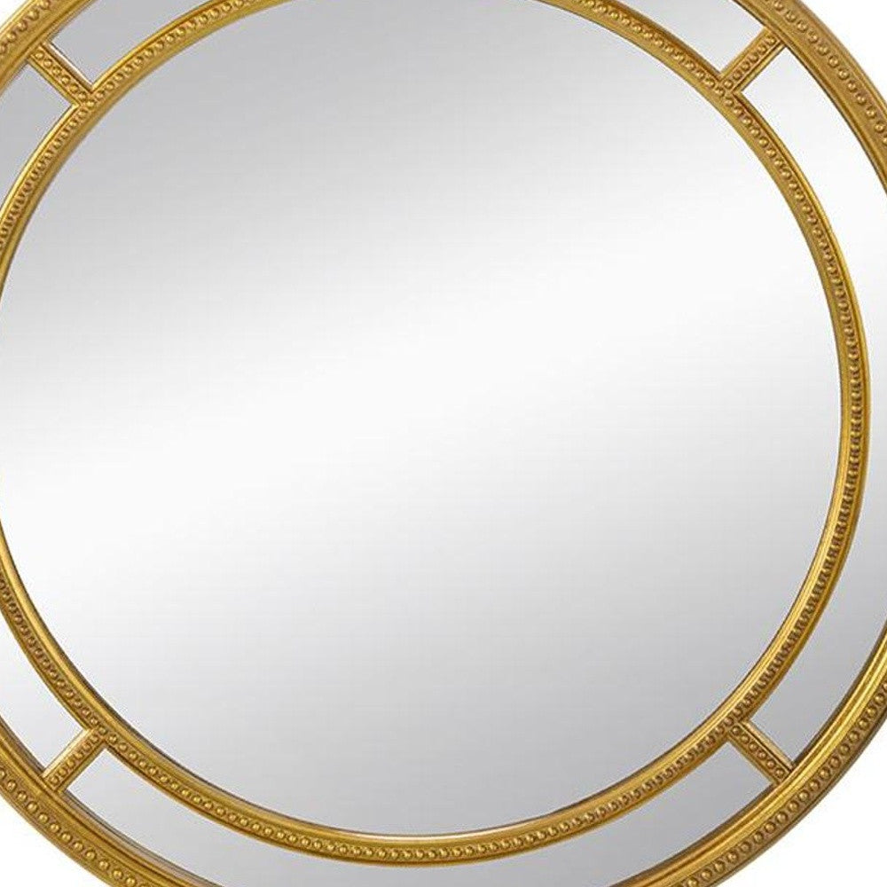 35" Gold Geo Dot Round Double Frame Accent Mirror - Homeroots - Flyclothing LLC