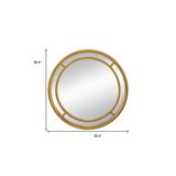 35" Gold Geo Dot Round Double Frame Accent Mirror - Homeroots