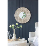 31" Silver Round Dimensional Thick Frame Accent Mirror - Homeroots - Flyclothing LLC