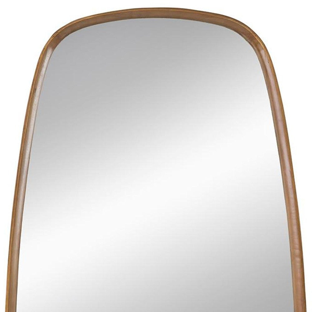 37" Brown Novelty Wood Framed Accent Mirror - Homeroots - Flyclothing LLC