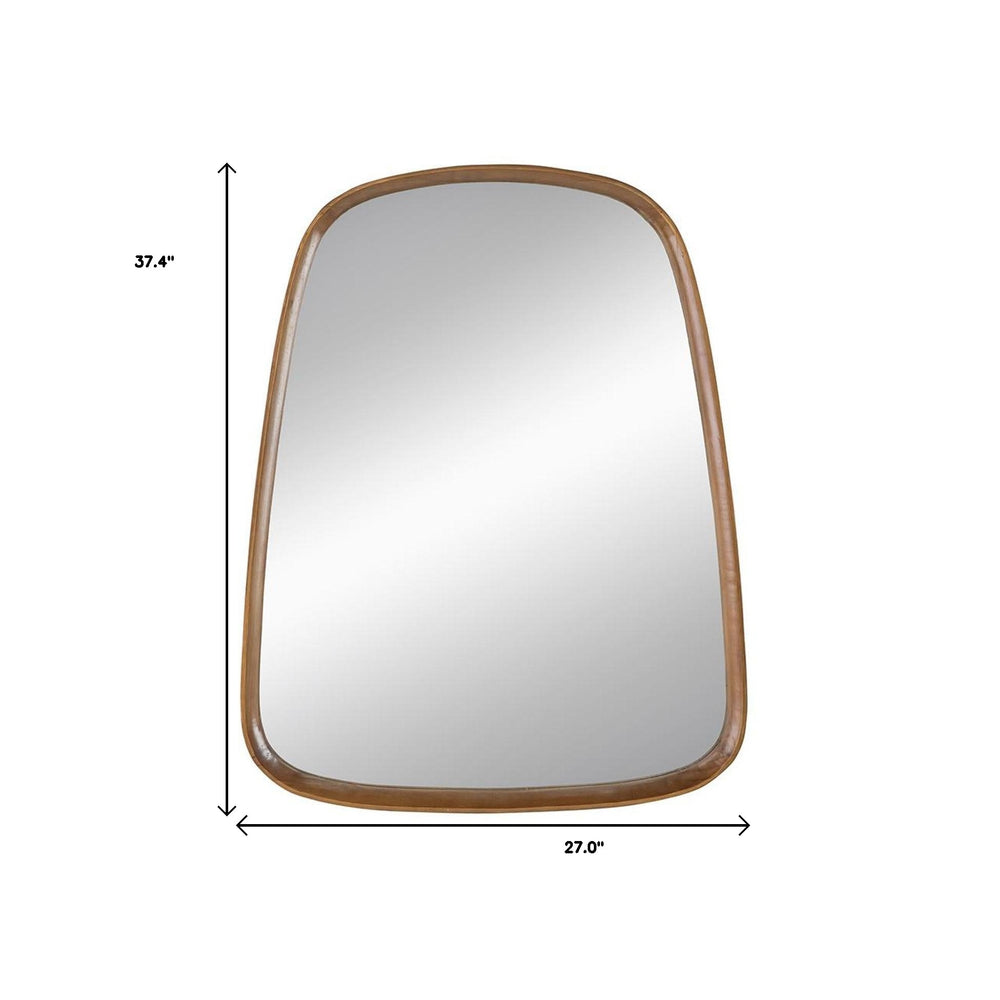 37" Brown Novelty Wood Framed Accent Mirror - Homeroots - Flyclothing LLC