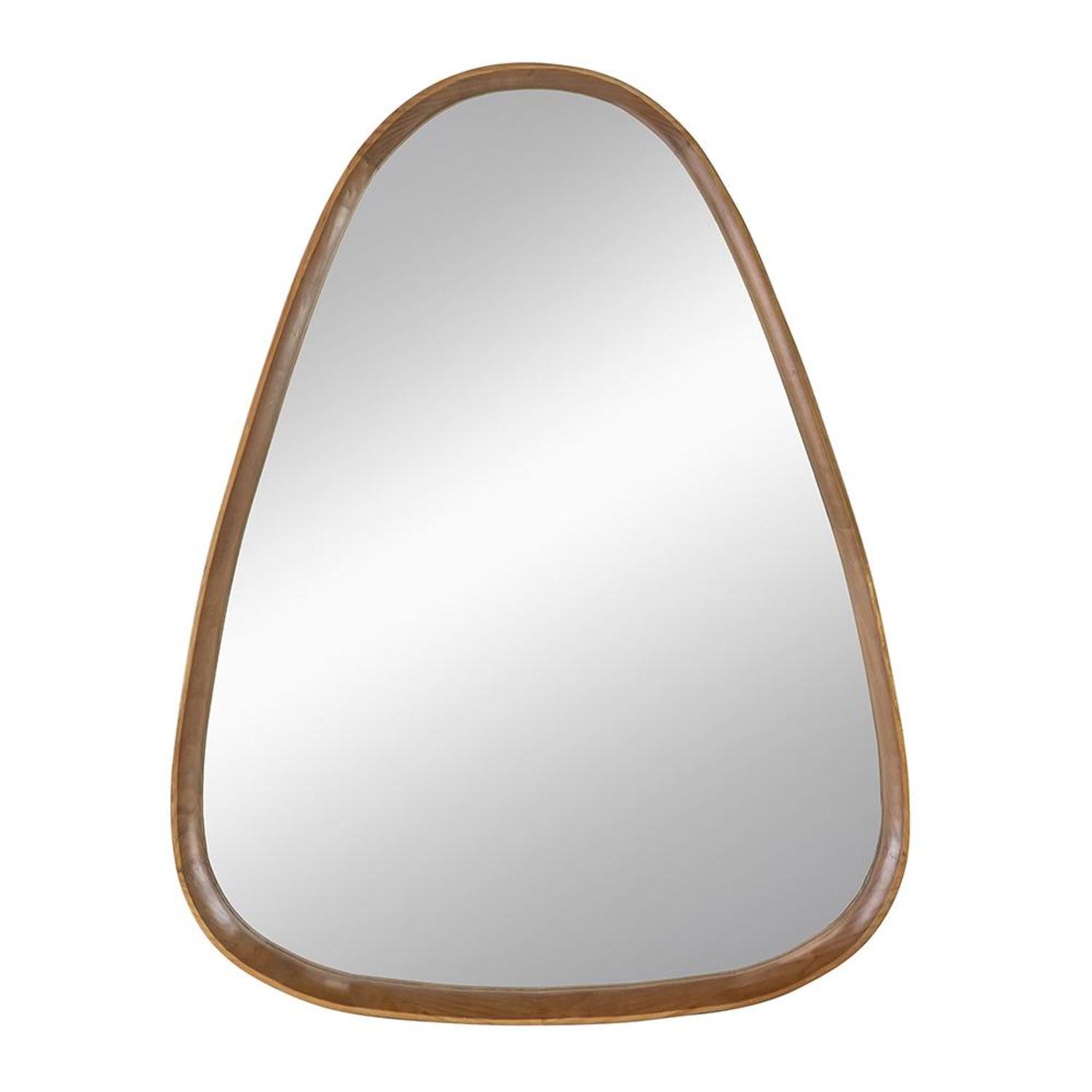 37" Brown Abstract Wood Framed Accent Mirror - Homeroots - Flyclothing LLC