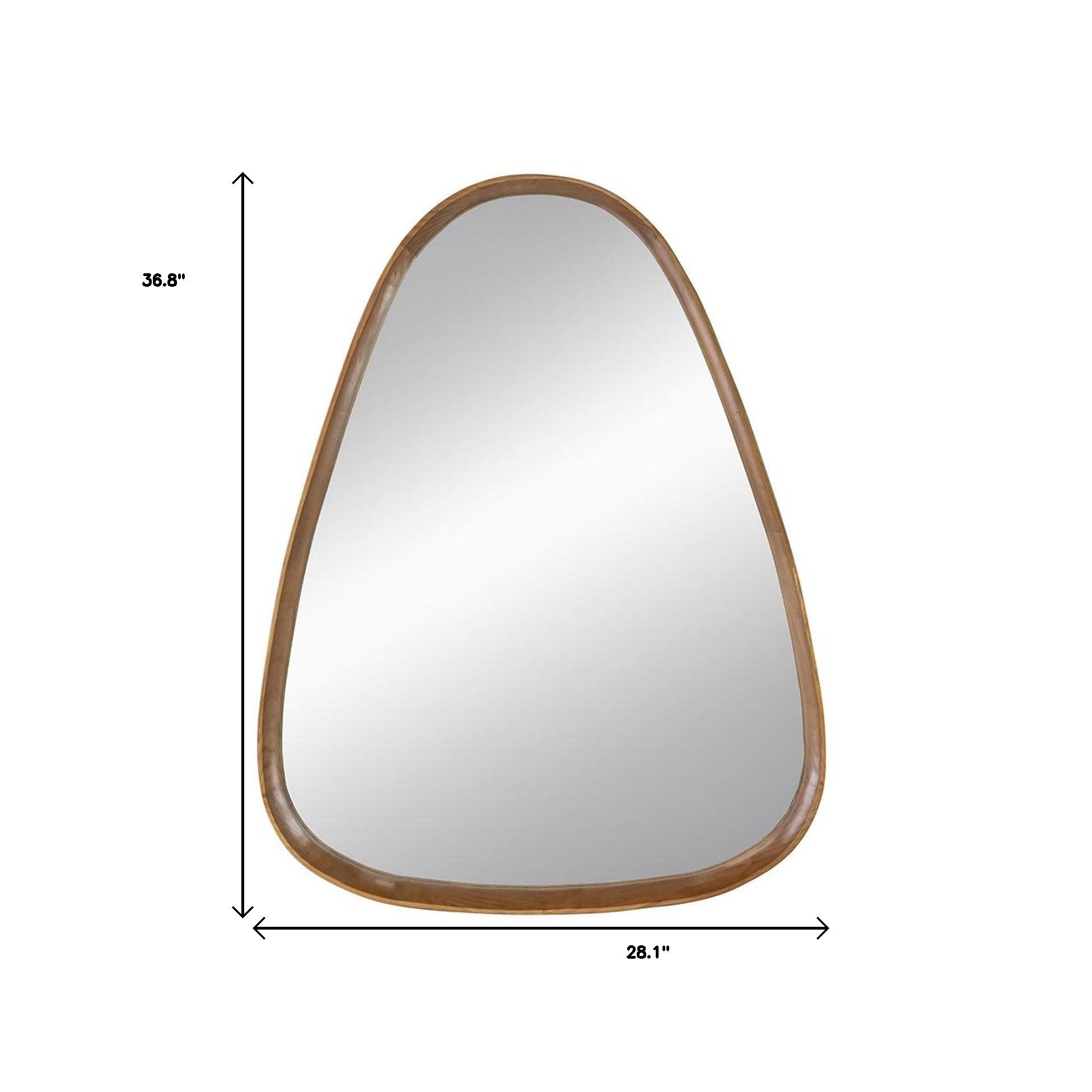 37" Brown Abstract Wood Framed Accent Mirror - Homeroots - Flyclothing LLC