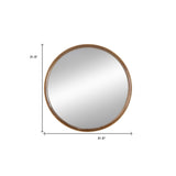 32" Brown Round Framed Accent Mirror - Homeroots - Flyclothing LLC