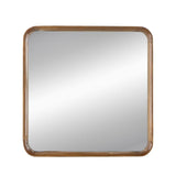 32" Brown Square Wood Framed Accent Mirror - Homeroots