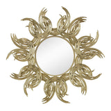 37" Gold Abstract Sunburst Iron Framed Accent Mirror - Homeroots