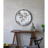 32" Black Round Iron Framed Accent Mirror - Homeroots - Flyclothing LLC