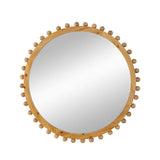 34" Brown Round Accent Mirror - Homeroots