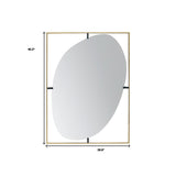 40" Gold Iron Framed Accent Mirror - Homeroots - Flyclothing LLC