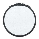 30" Black Crowned Top Antiqued Glass Round Framed Accent Mirror