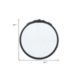 30" Black Crowned Top Antiqued Glass Round Framed Accent Mirror - Homeroots - Flyclothing LLC