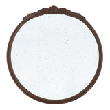 30" Brown Crowned Top Antiqued Glass Framed Accent Mirror - Homeroots