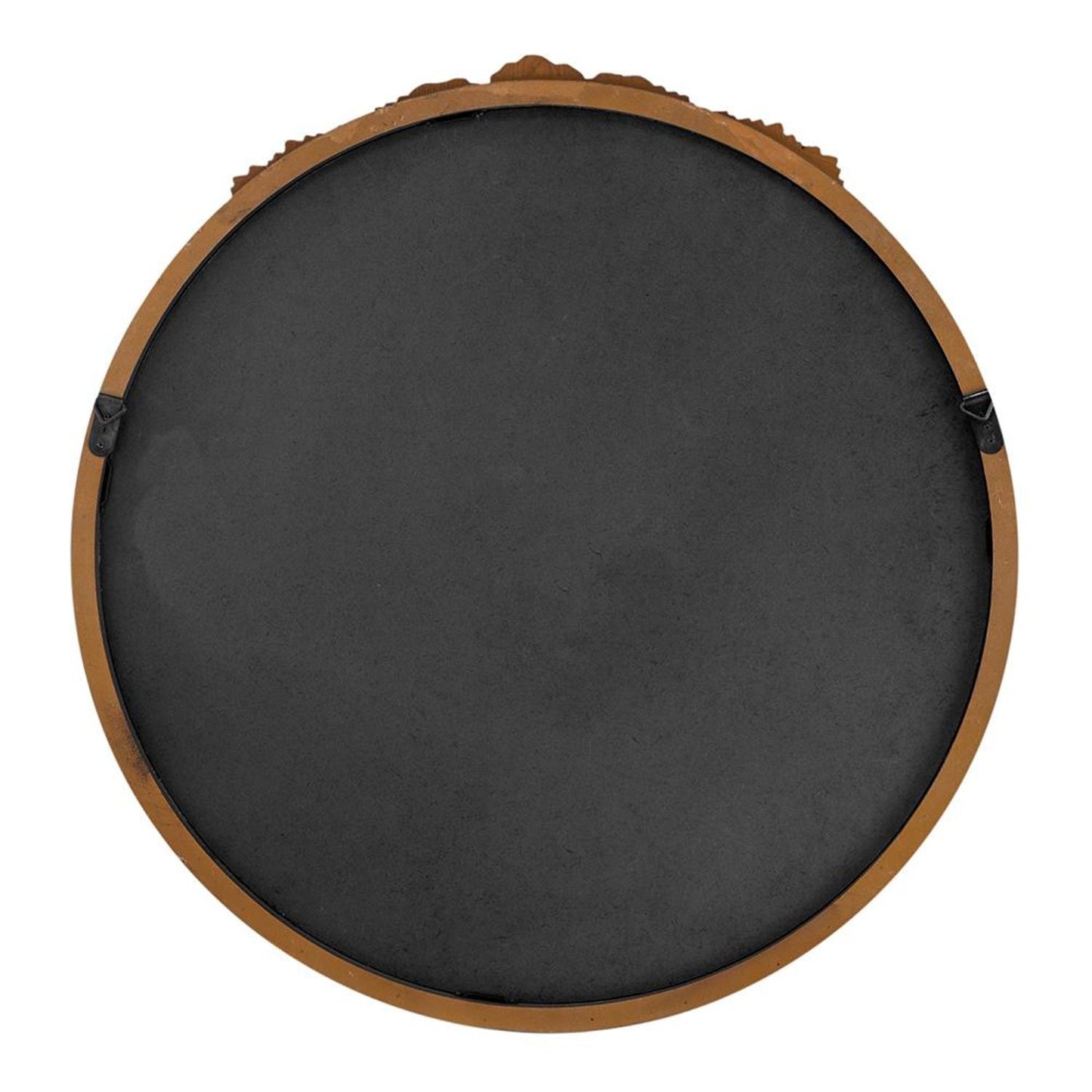 30" Brown Crowned Top Antiqued Glass Framed Accent Mirror - Homeroots - Flyclothing LLC