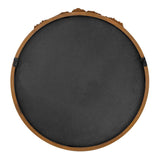 30" Brown Crowned Top Antiqued Glass Framed Accent Mirror
