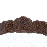 30" Brown Crowned Top Antiqued Glass Framed Accent Mirror - Homeroots - Flyclothing LLC
