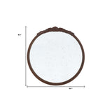 30" Brown Crowned Top Antiqued Glass Framed Accent Mirror - Homeroots - Flyclothing LLC