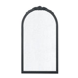 42" Black Crowned Top Antiqued Glass Arch Framed Accent Mirror - Homeroots - Flyclothing LLC