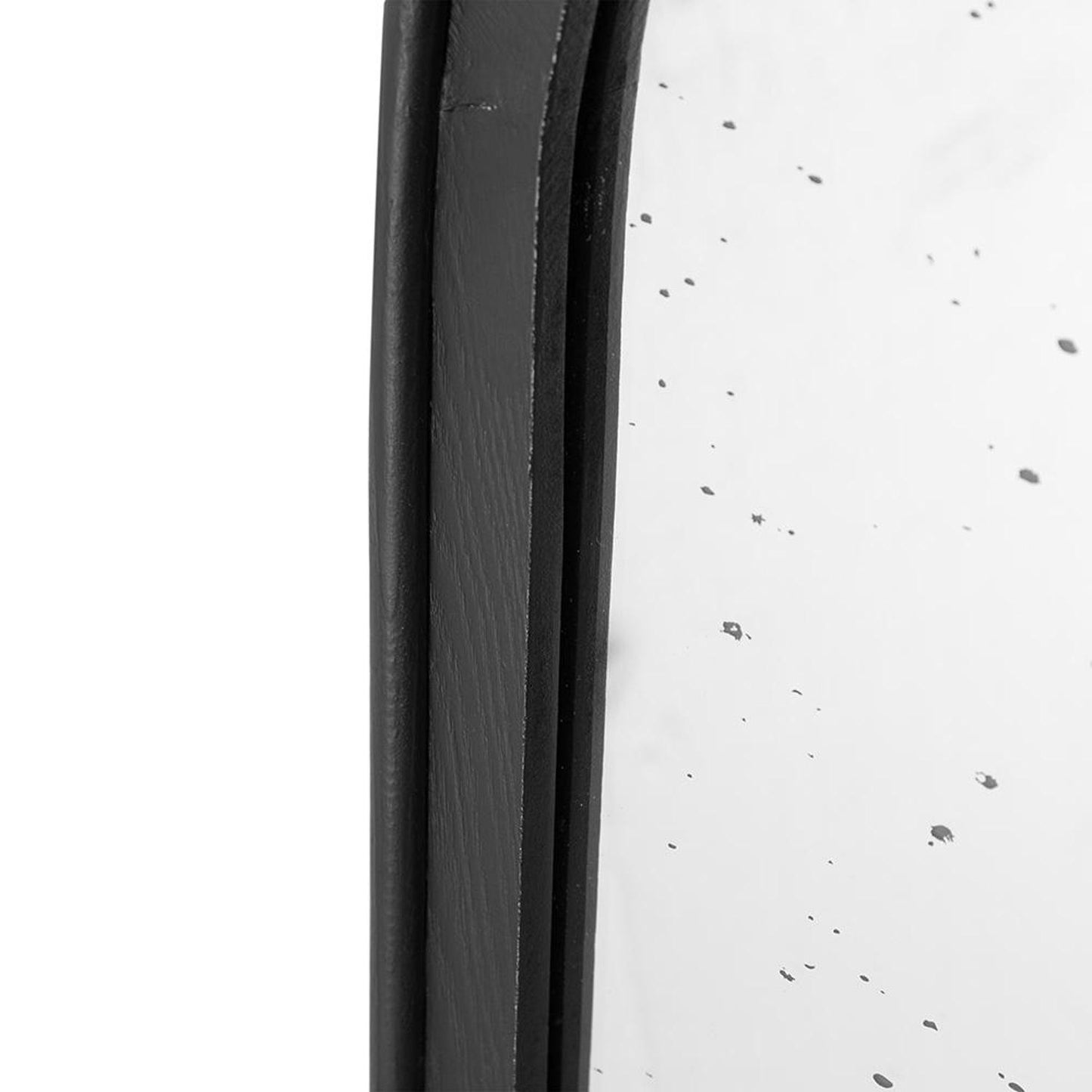 42" Black Crowned Top Antiqued Glass Arch Framed Accent Mirror - Homeroots - Flyclothing LLC