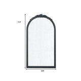 42" Black Crowned Top Antiqued Glass Arch Framed Accent Mirror - Homeroots - Flyclothing LLC