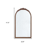 42" Brown Crowned Top Antiqued Glass Arch Framed Accent Mirror - Homeroots - Flyclothing LLC