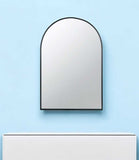 36" Black Metal Arch Accent Mirror