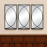 Set of Three Black Iron Framed Accent Mirror - Homeroots