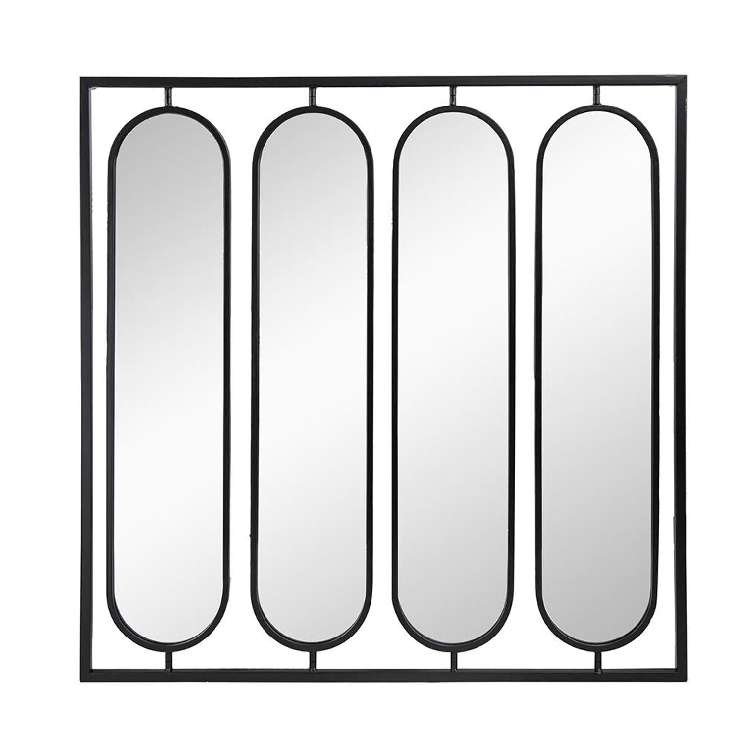 36" Black Square Iron Framed Accent Mirror - Homeroots - Flyclothing LLC