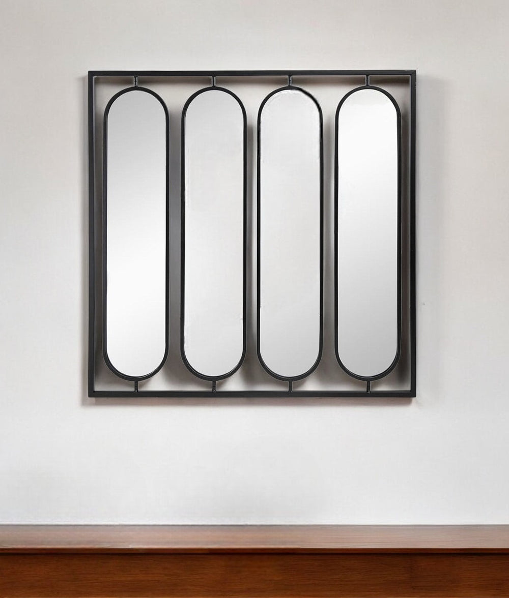 36" Black Square Iron Framed Accent Mirror - Homeroots - Flyclothing LLC