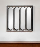 36" Black Square Iron Framed Accent Mirror - Homeroots