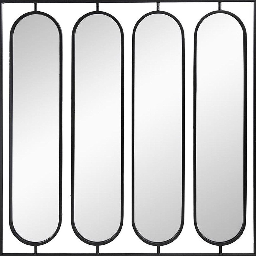 36" Black Square Iron Framed Accent Mirror - Homeroots - Flyclothing LLC