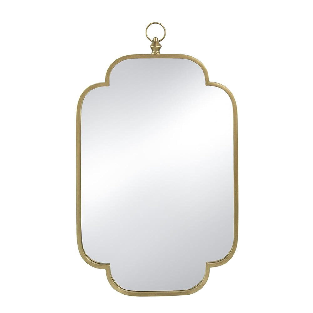 36" Gold Novelty Iron Framed Accent Mirror - Homeroots