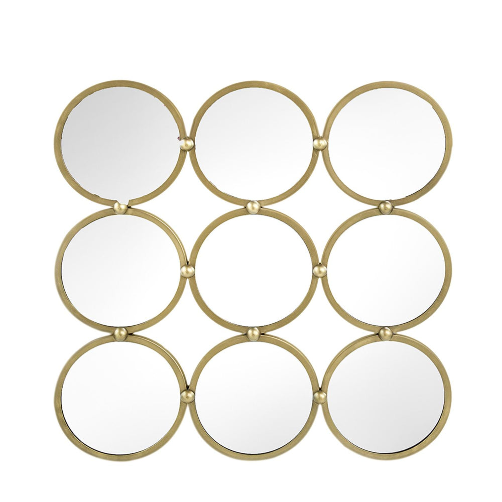27" Gold Square Iron Framed Accent Mirror - Homeroots - Flyclothing LLC