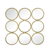 27" Gold Square Iron Framed Accent Mirror
