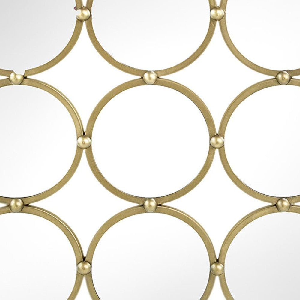 27" Gold Square Iron Framed Accent Mirror - Homeroots - Flyclothing LLC