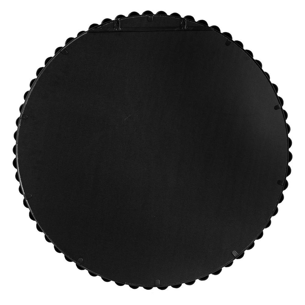 32" Black Round Iron Framed Accent Mirror - Homeroots - Flyclothing LLC