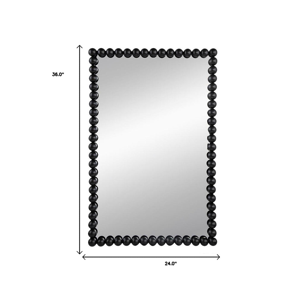 36" Black Iron Framed Accent Mirror - Homeroots - Flyclothing LLC