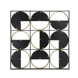 36" Black and Gold Square Iron Framed Accent Mirror - Homeroots