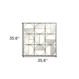 36" Black and Gold Square Iron Framed Accent Mirror - Homeroots - Flyclothing LLC