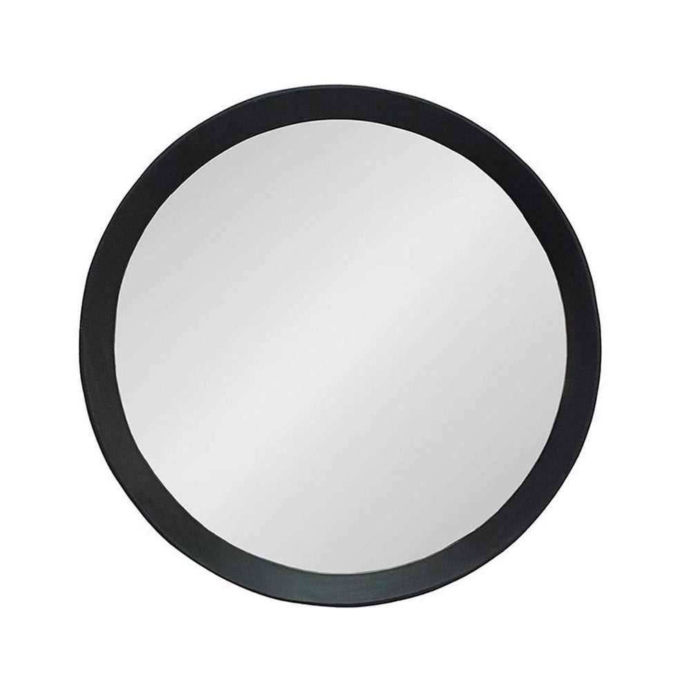 20" Black Round Wood Framed Accent Mirror - Homeroots - Flyclothing LLC