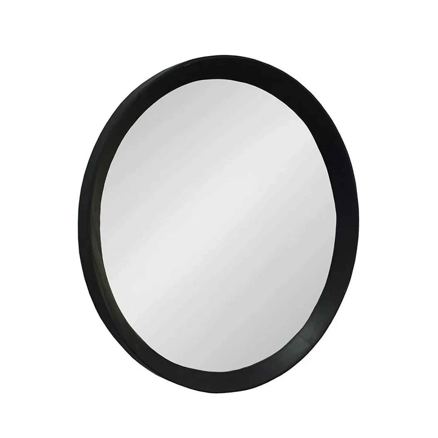 20" Black Round Wood Framed Accent Mirror - Homeroots - Flyclothing LLC