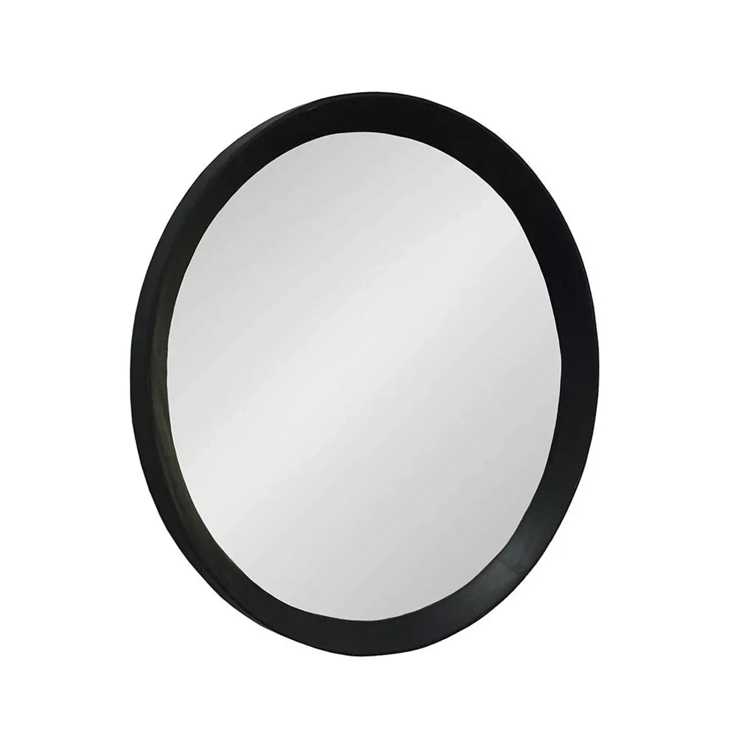 20" Black Round Wood Framed Accent Mirror - Homeroots - Flyclothing LLC