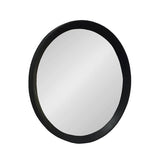 20" Black Round Wood Framed Accent Mirror