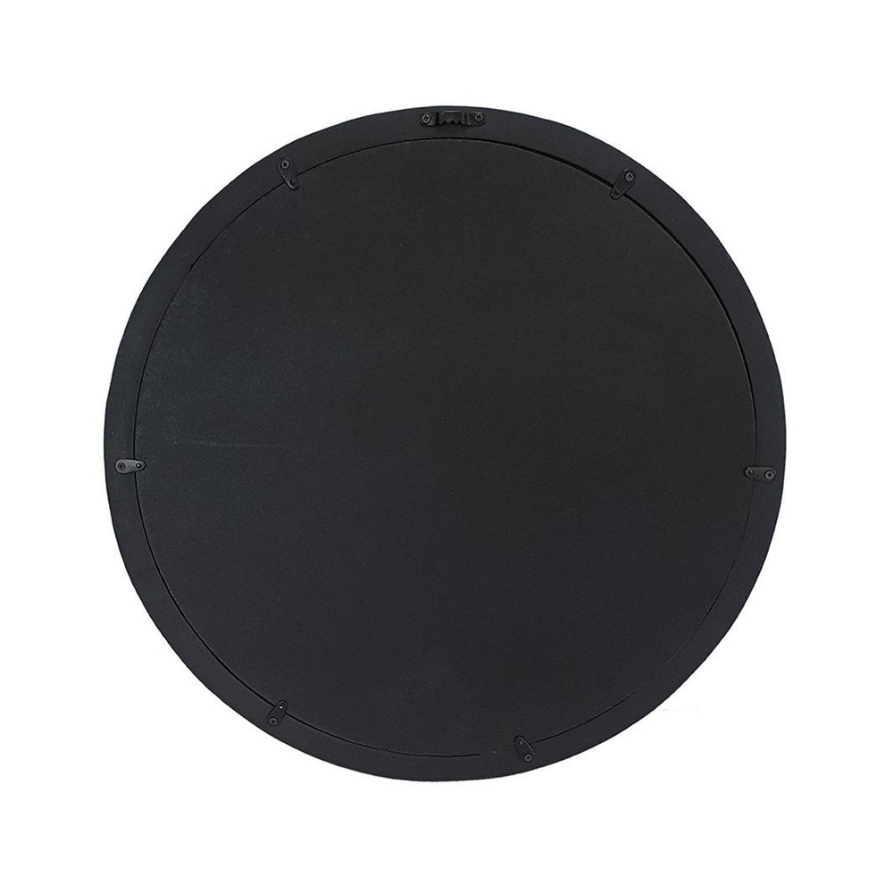 20" Black Round Wood Framed Accent Mirror - Homeroots - Flyclothing LLC